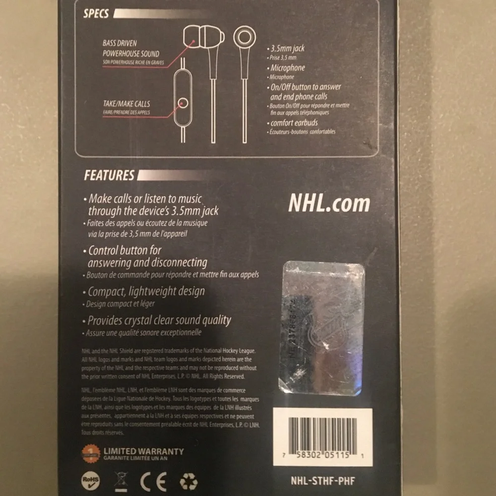 NHL Flyers Hands Free Ear Buds
